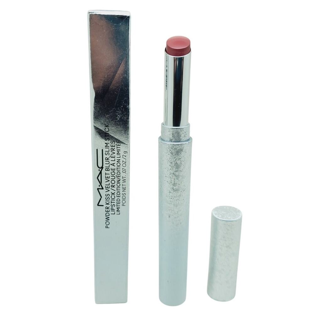 Mac Powder Kiss Velvet Blur Slim Lipstick Peppery Pink